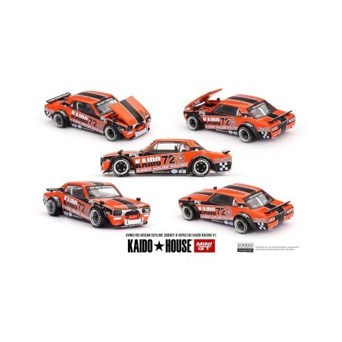 (ÖN SATIŞ) Mini GT 1/64 Kaido House Nissan Skyline 2000GT-R (KPGC10) Kaido Racing V1 KHMG195