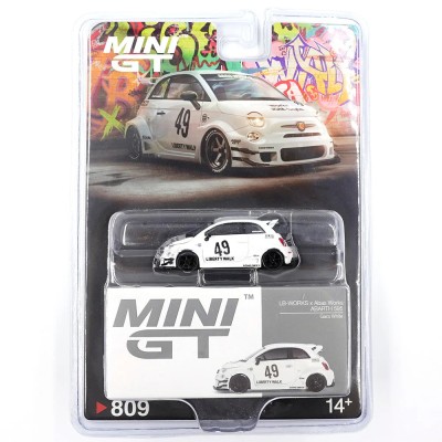 Mini GT 1/64 LB-WORKS x Abas Works ABARTH 595 Gara White - Blister Paket MGT00809-BL
