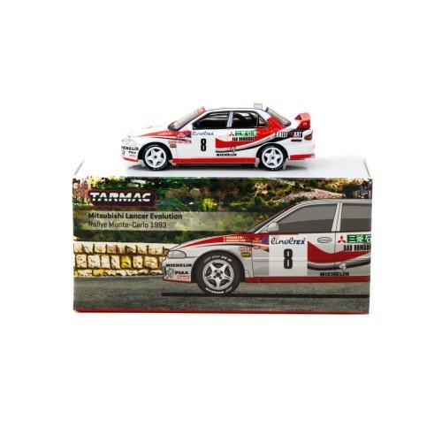 Tarmac Works 1/64 Mitsubishi Lancer Evolution Rallye Monte-Carlo 1993 #8 - GLOBAL64 T64G-048-93MCR08