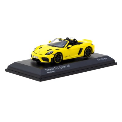 Minichamps X Tarmac Works 1/64 Porsche 718 Spyder RS Racing Yellow - COLLAB64 T64MC-008-RY