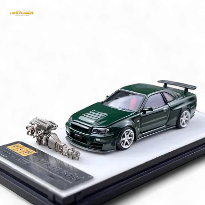 PGM 1:64 Nissan Skyline GT-R R34 V-Spec II Nur Green